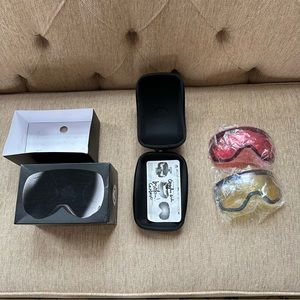 APXS Yellow & Pinkish Red Replacement Lenses for Goggles with Original Case&Box